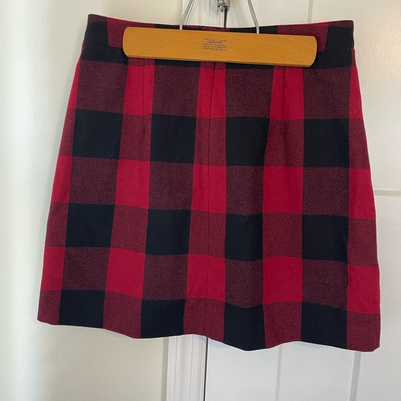 J. Crew Red and Black Checkered Mini Skirt - Picture 2 of 4